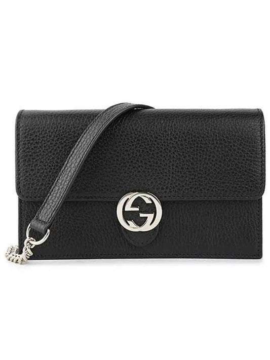 GG Interlocking Chain Strap Cross Bag Black - GUCCI - BALAAN 2