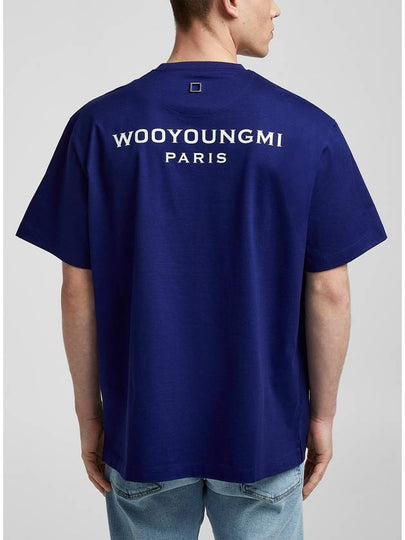 Back Logo Short Sleeve T-Shirt Navy - WOOYOUNGMI - BALAAN 2