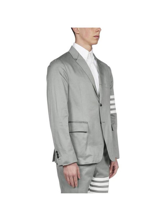 4 Bar Armband Cotton Blazer Jacket Grey - THOM BROWNE - BALAAN 2