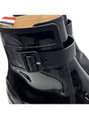 Black Soft Patent Leather 40MM Block Heel Galosh Ankle Boots FFB136A 00216 001 - THOM BROWNE - BALAAN 5