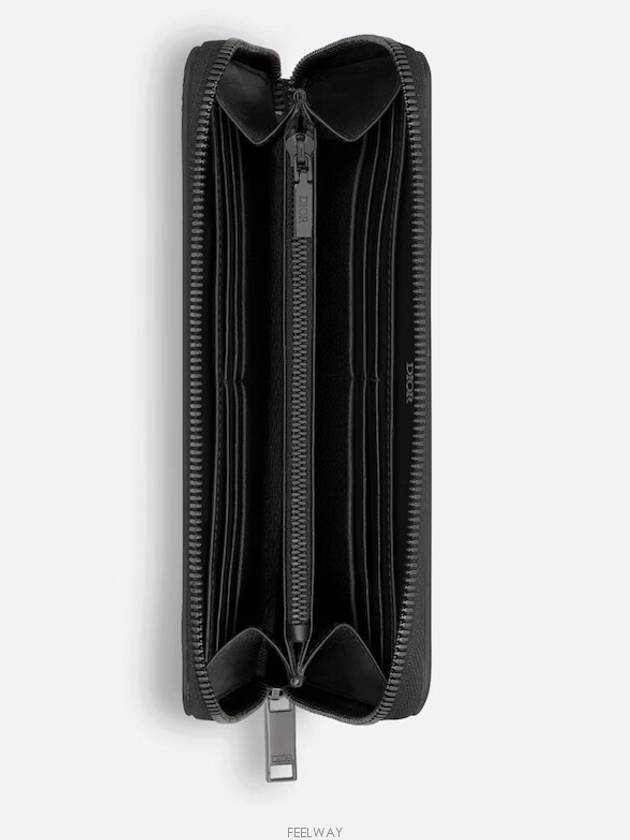 Zipper Long Wallet Black Dior Gravity Leather - DIOR - BALAAN 3