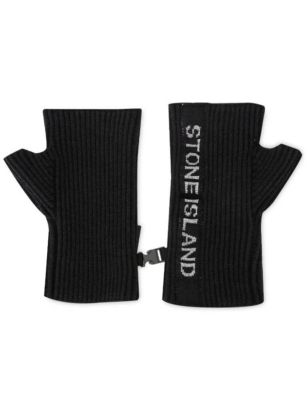 Men's Lettering Logo Gloves Navy - STONE ISLAND - BALAAN 4