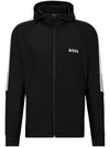 Logo Print Zip-Up Hoodie Black - HUGO BOSS - BALAAN 1