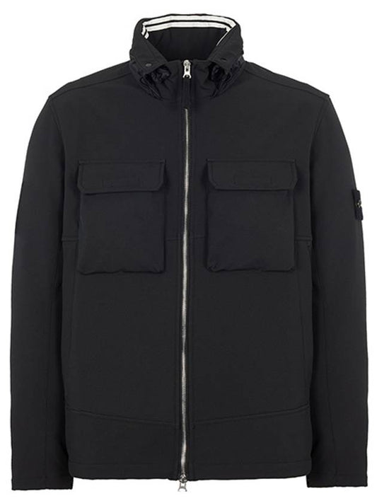 Softshell Zip Up Jacket Black - STONE ISLAND - BALAAN 2