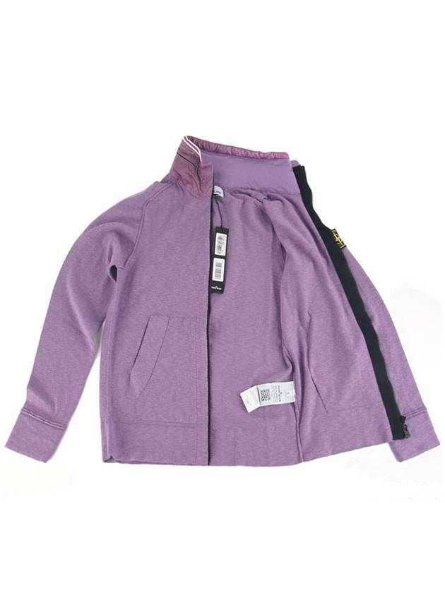 Men's High Neck Zip Up Hoodie Jacket Purple - STONE ISLAND - BALAAN 5