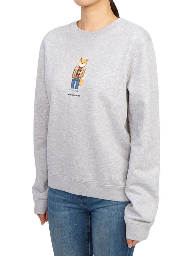 Women's Dress Fox Printing Sweatshirt Grey - MAISON KITSUNE - BALAAN 3