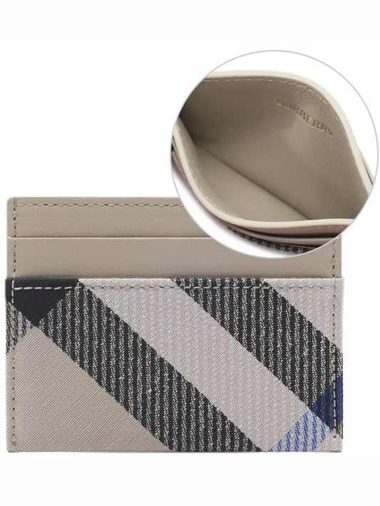 Checked Leather Card Wallet Beige - BURBERRY - BALAAN 2