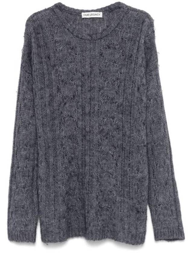 Popover round neck knit top stormy blue - OUR LEGACY - BALAAN 1