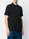 Heart Logo Short Sleeve Polo Shirt Black - AMI - BALAAN 7