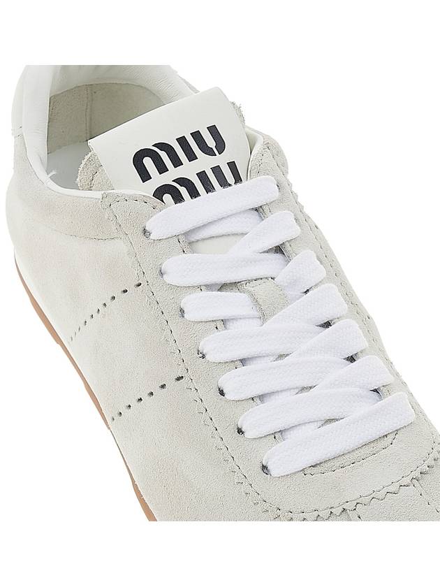 SN White suede leather sneakers for men 5E114E 054 F0009 - MIU MIU - BALAAN 9