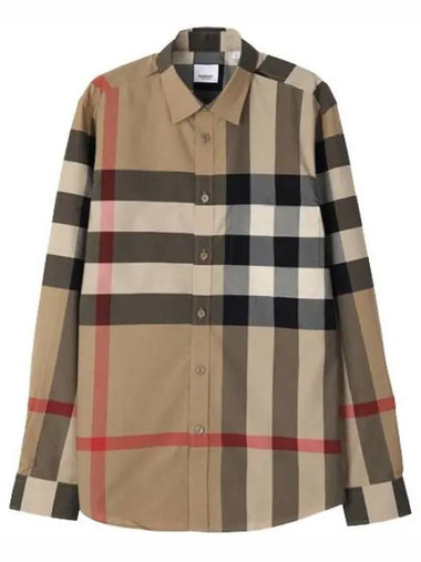 CHECK STRETCH COTTON SHIRT - BURBERRY - BALAAN 1