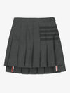 Women's 4 Bar Stripe Pleats Skirt Grey - THOM BROWNE - BALAAN 2