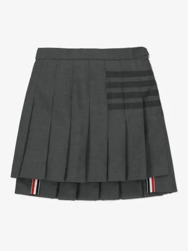 Women's 4 Bar Stripe Pleats Skirt Grey - THOM BROWNE - BALAAN 2