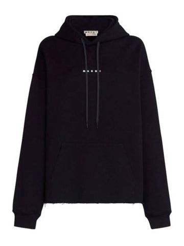 Logo Print Hooded Top Black - MARNI - BALAAN 1