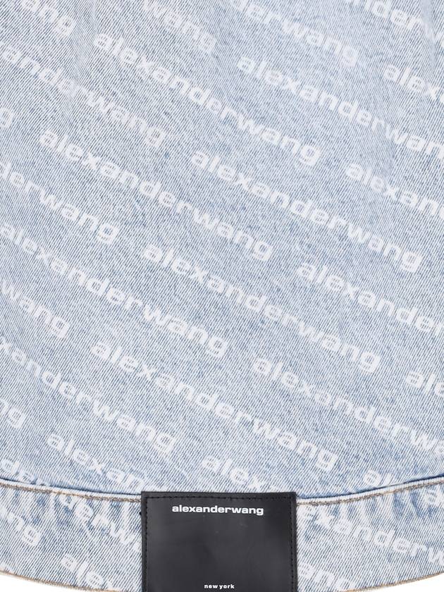 Women's Logo Print Denim Jacket - ALEXANDER WANG - BALAAN 4