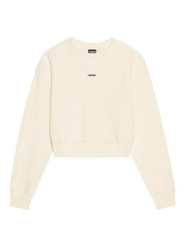 Le Grosgrain Logo Pullover Cotton Knit Top Beige - JACQUEMUS - BALAAN 1