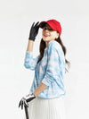 Golf Wear Military Print Loose Fit Round T-Shirt BLUE - WHITEBALL - BALAAN 6