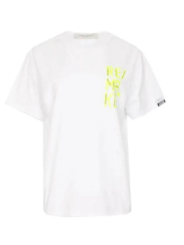 Women's Aira Crew Neck Print Short Sleeve T-Shirt White - GOLDEN GOOSE - BALAAN 2