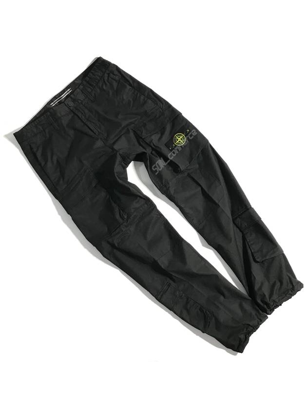 Men's Supima Waffen Cargo Baggy Pants Black - STONE ISLAND - BALAAN.