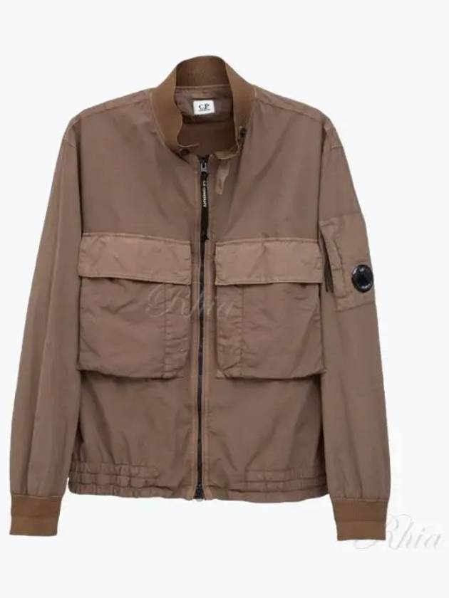 Flat Nylon Zip-Up Jacket Brown - CP COMPANY - BALAAN 2