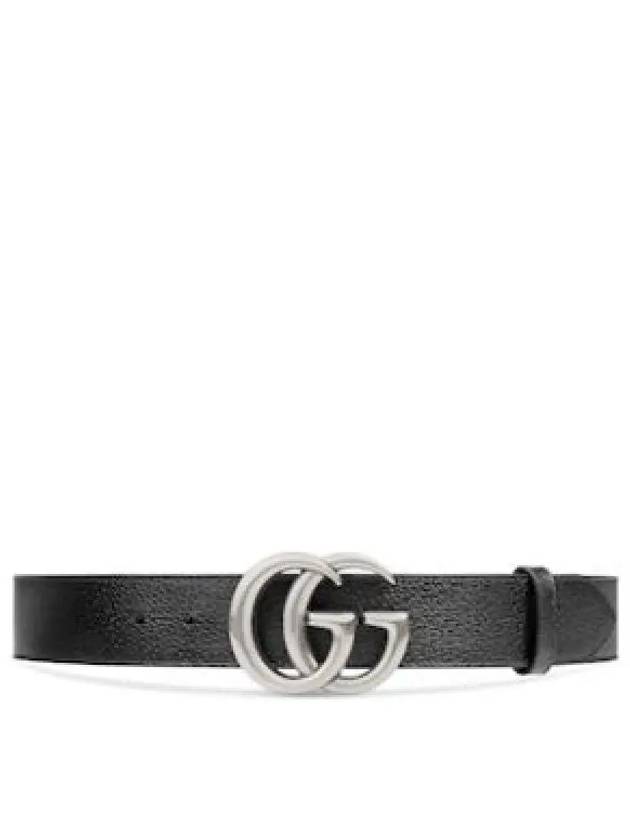 GG Marmont Double Buckle Belt Black Silver - GUCCI - BALAAN 2