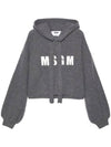 Wool Cashmere Biscuit Hooded Knit Top Grey - MSGM - BALAAN 2