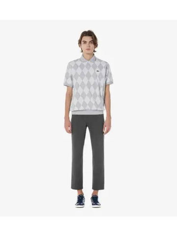 Men s Micro Pattern Chino Charcoal Gray - LACOSTE - BALAAN 1