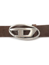 B 1dr D Logo Buckle Leather Belt Brown - DIESEL - BALAAN.
