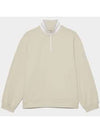 Rib Collar French Terry Quarter Zip Pullover Long Sleeve T-shirt Beige - G/FORE - BALAAN 2