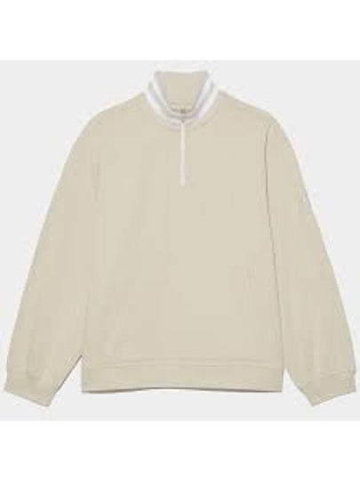 Rib Collar French Terry Quarter Zip Pullover Long Sleeve T-shirt Beige - G/FORE - BALAAN 2