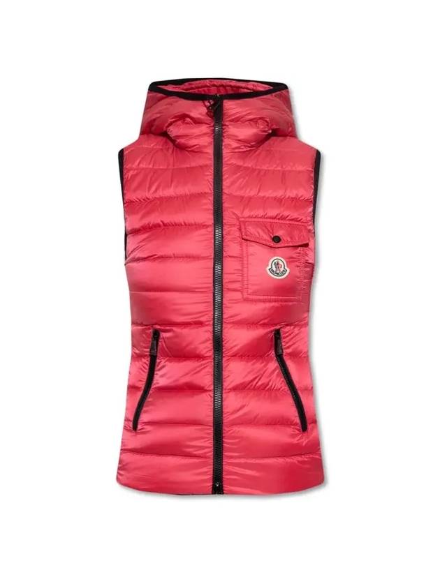 Glico Pocket Logo Patch Vest Padding Pink - MONCLER - BALAAN.