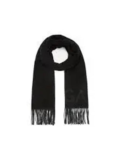 Logo Fringe Muffler Black - GANNI - BALAAN 2