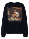 Caravaggio Slim Crew Neck Sweatshirt Black - OFF WHITE - BALAAN 4