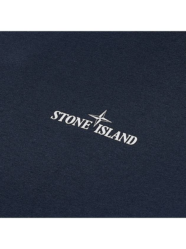 Logo Print Short Sleeve T-Shirt Navy - STONE ISLAND - BALAAN 6