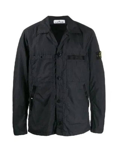 Seersucker Over Long Sleeve Shirt Jacket Black - STONE ISLAND - BALAAN 2