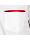 Men's Three Stripes Pocket Mercerized Short Sleeve Polo Shirt White - THOM BROWNE - BALAAN 7