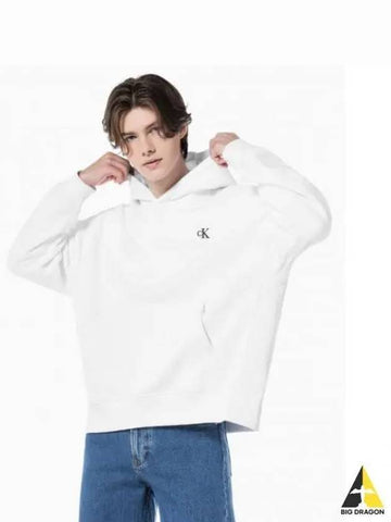 JEANS Men s White Archive Relaxed Fit CK Small Logo Brushed Hoodie 40HM256 YAA - CALVIN KLEIN - BALAAN 1