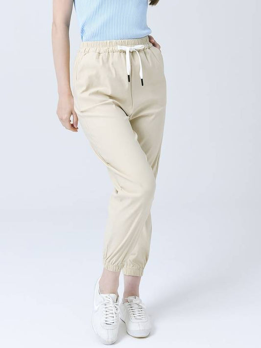 Poly Span Waist Full Banding String Beige Jogger Pants DO3242JOPT001 1 - DOYOUKNOWMC GOLF WEAR - BALAAN 1