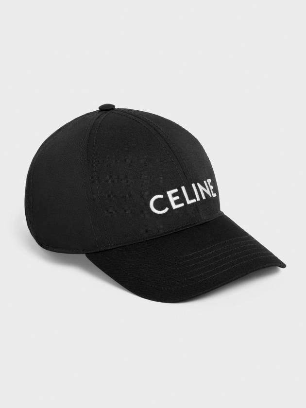 Embroidered Logo Cotton Ball Cap Black - CELINE - BALAAN 3