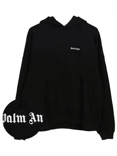 Embroidered Logo Hoodie Black - PALM ANGELS - BALAAN 2