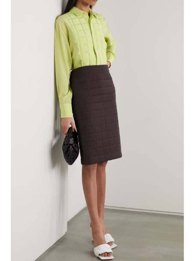 Heavy Technical Gabardine A-Line Skirt Chocolate - BOTTEGA VENETA - BALAAN 9