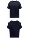 Embroidered Logo Cotton Jersey Short Sleeve T-Shirt Navy - DIOR - BALAAN 5