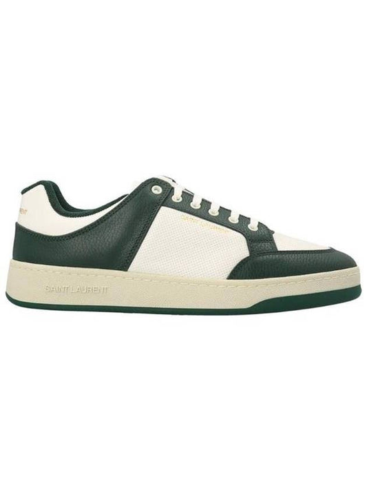 SL 61 Low Top Sneakers White Green - SAINT LAURENT - BALAAN 1