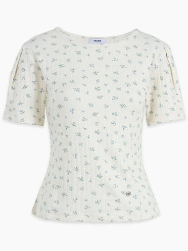 Jelly bean flower slim fit short sleeve t shirt cream - MICANE - BALAAN 1