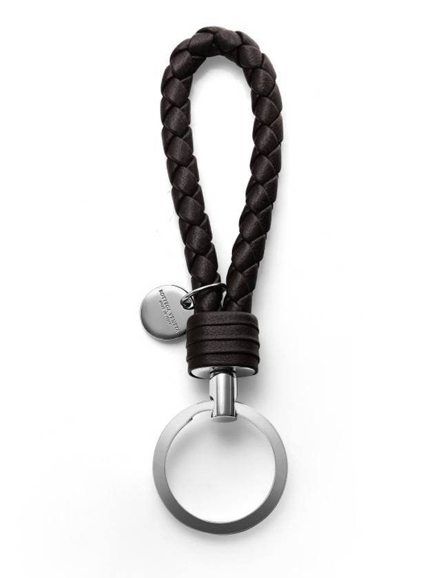 Intrecciato Leather Key Holder Espresso - BOTTEGA VENETA - BALAAN 4