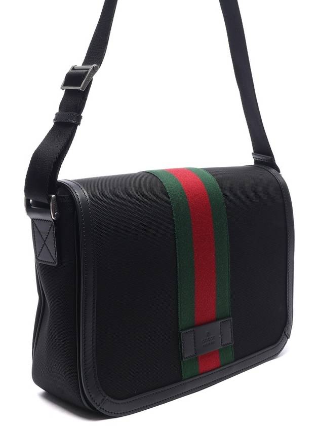 Web Stripe Techno Messenger Bag Black - GUCCI - BALAAN 4