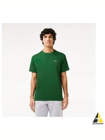 Basic short sleeve unisex t shirt green - LACOSTE - BALAAN 1