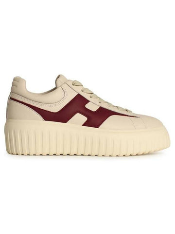 Hogan 'H Stripes' Ivory Leather Sneakers - HOGAN - BALAAN 1