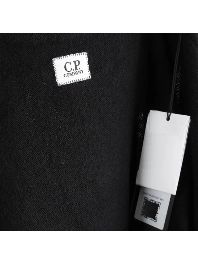 Lambswool GRS Buttoned Cardigan Black - CP COMPANY - BALAAN 6