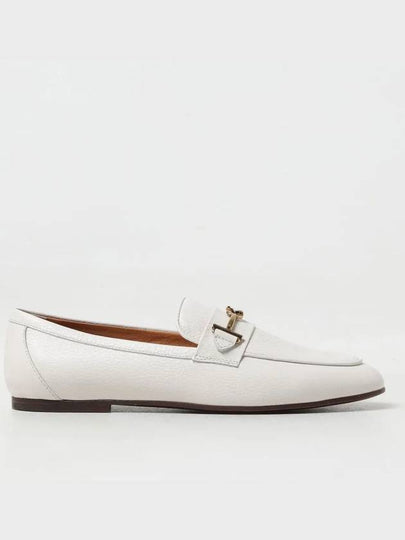 Women's Double T Logo Leather Loafers White - TOD'S - BALAAN 2